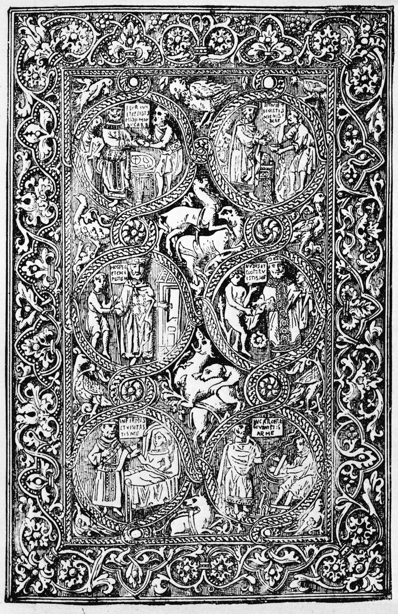 Copia della copertina in avorio del Salterio della Regina Melisenda, riprodotta in The Crusades: the story of the Latin Kingdom of Jerusalem di T.A. Archer, 1894 da Israeli School