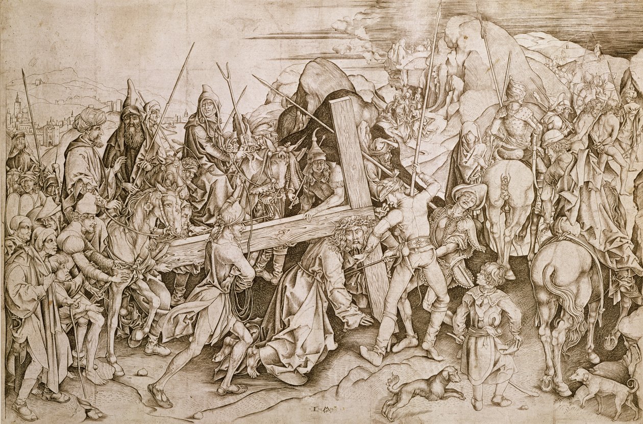 Cristo che porta la croce da Israhel van Meckenem