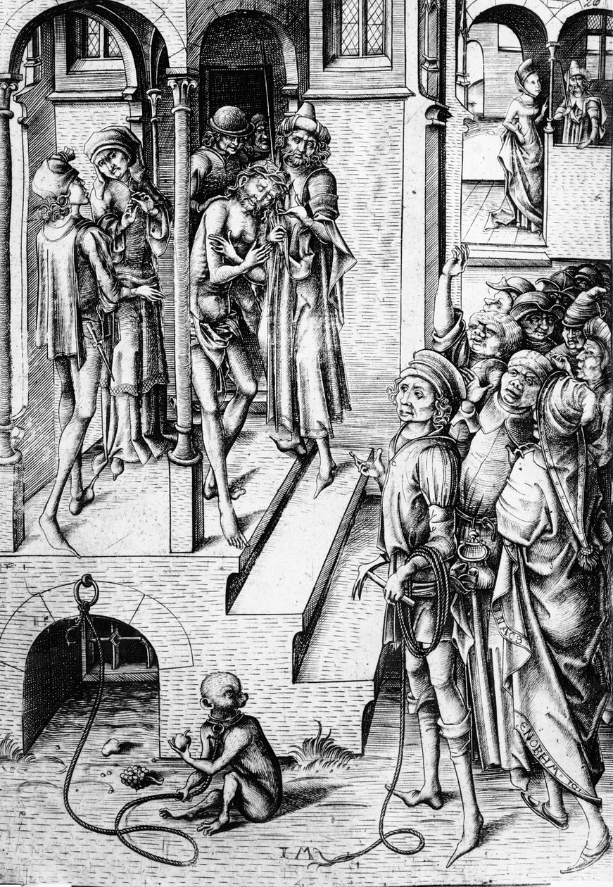 Cristo mostrato al popolo, c.1475-85 da Israhel van Meckenem the younger