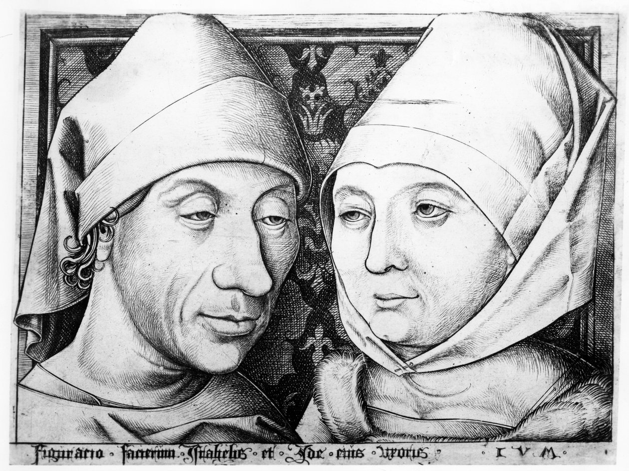 Ritratto di Israhel van Meckenem e sua moglie Ida, c.1490 da Israhel van Meckenem the younger