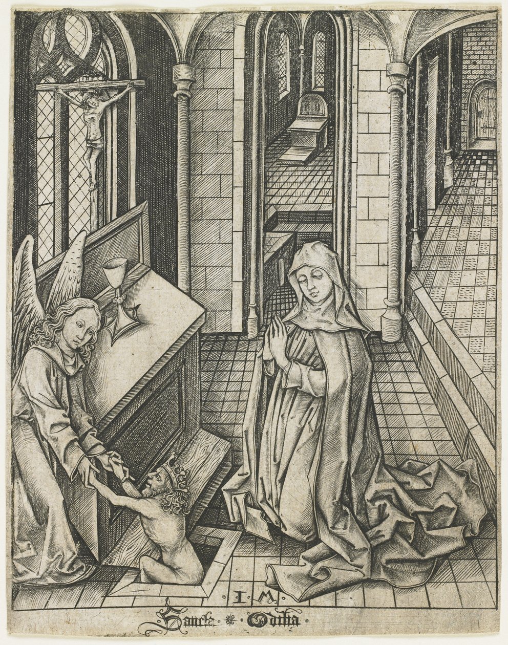 Santa Ottilia, c. 1475-1480 da Israhel van Meckenem the younger