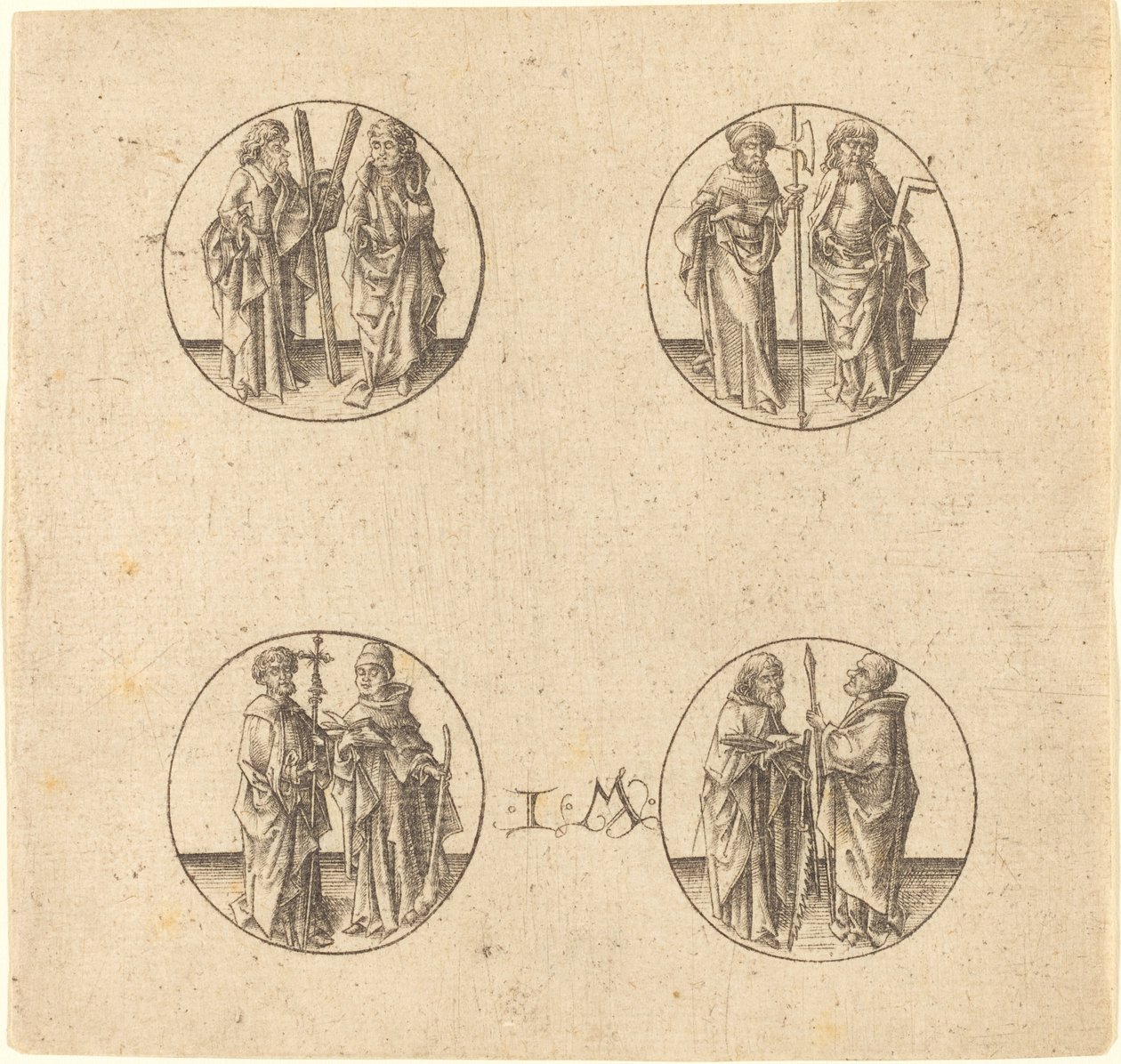 Otto apostoli in quattro tondi da Israhel van Meckenem
