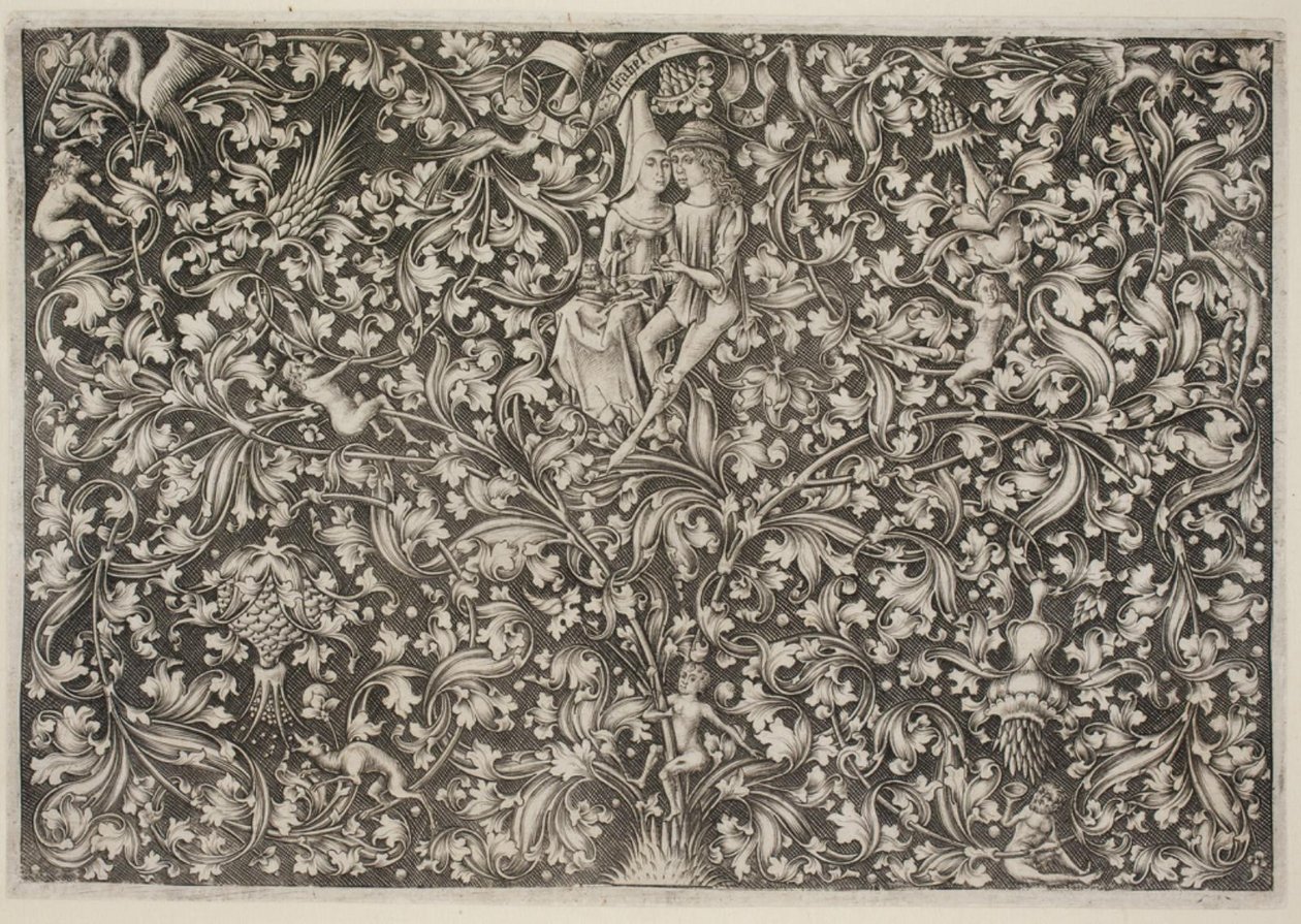 Ornamento con amanti da Israhel van Meckenem