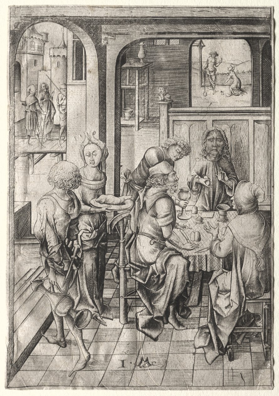 La Passione: Cena a Emmaus da Israhel van Meckenem
