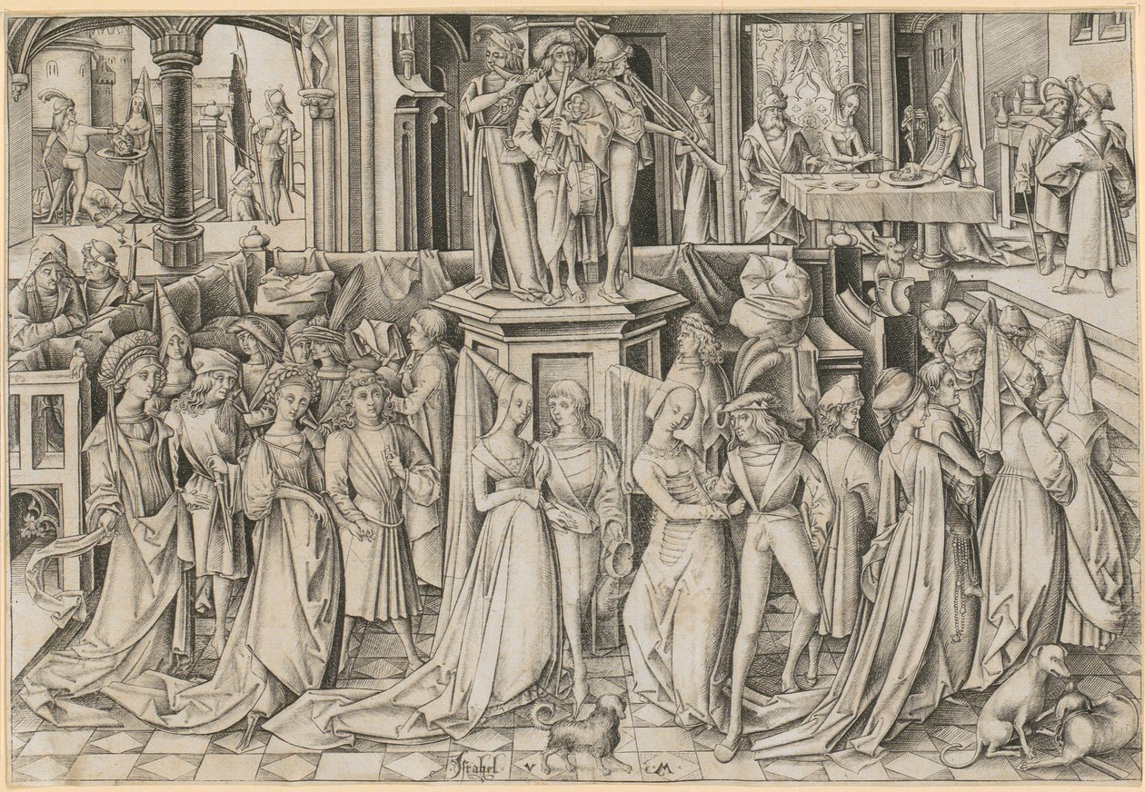 Tanz am Hof des Herodes da Israhel van Meckenem
