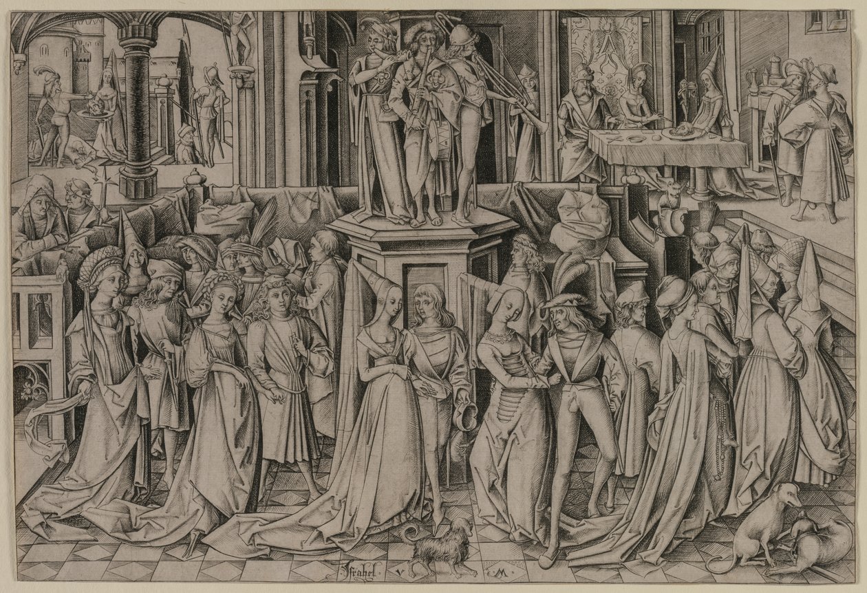La danza alla corte di Erode, c. 1500 da Israhel van Meckenem