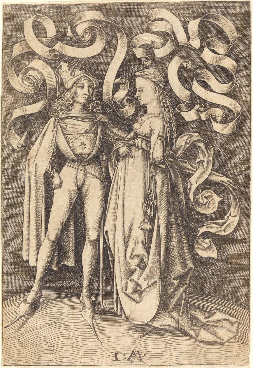 Il cavaliere e la dama, c. 1495-1503 da Israhel van Meckenem