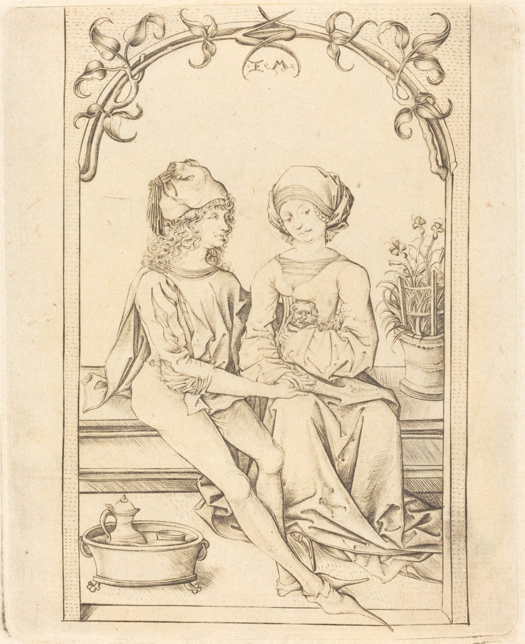 Gli amanti, c. 1490 da Israhel van Meckenem