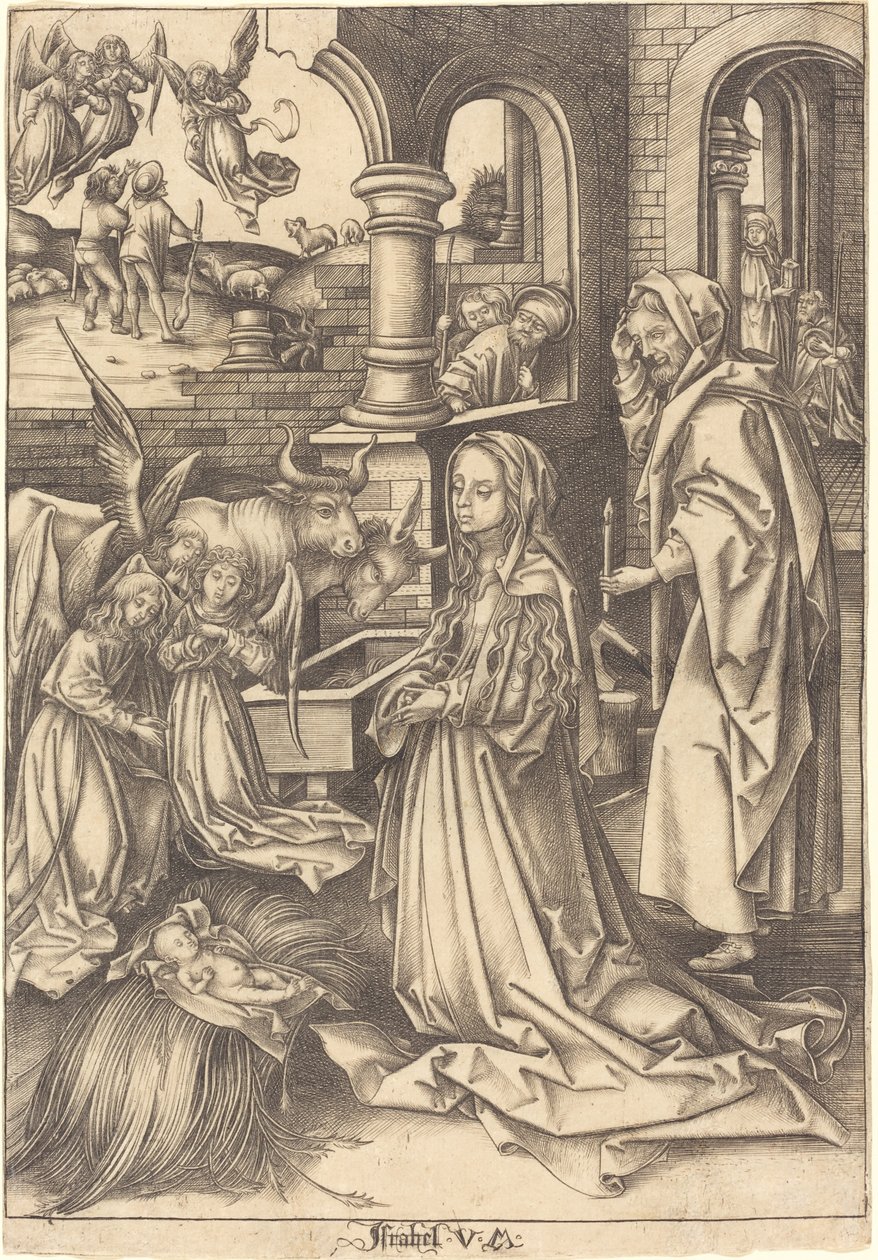 La Natività, c. 1490-1500 da Israhel van Meckenem