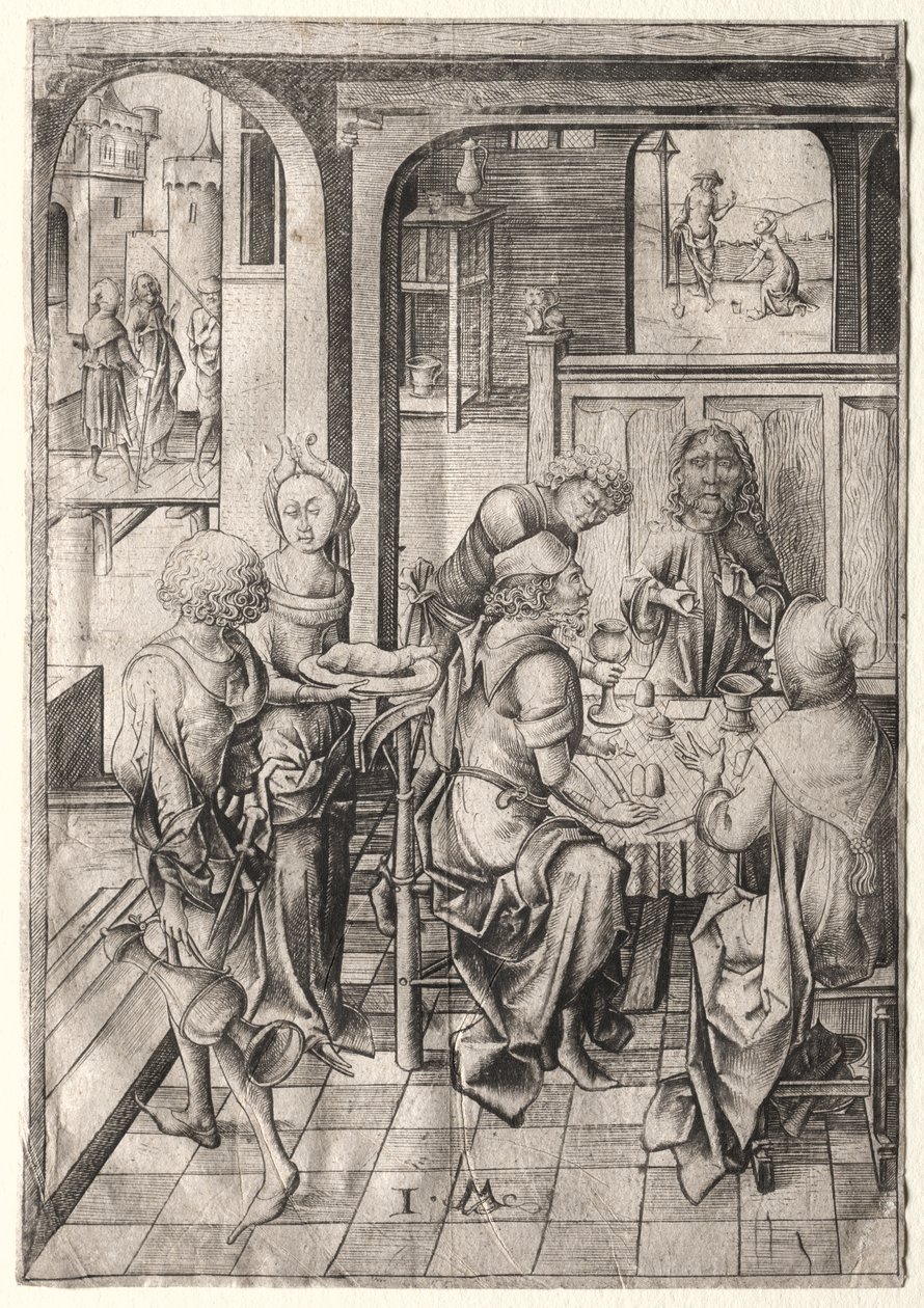 La Passione: Cena a Emmaus da Israhel van Meckenem