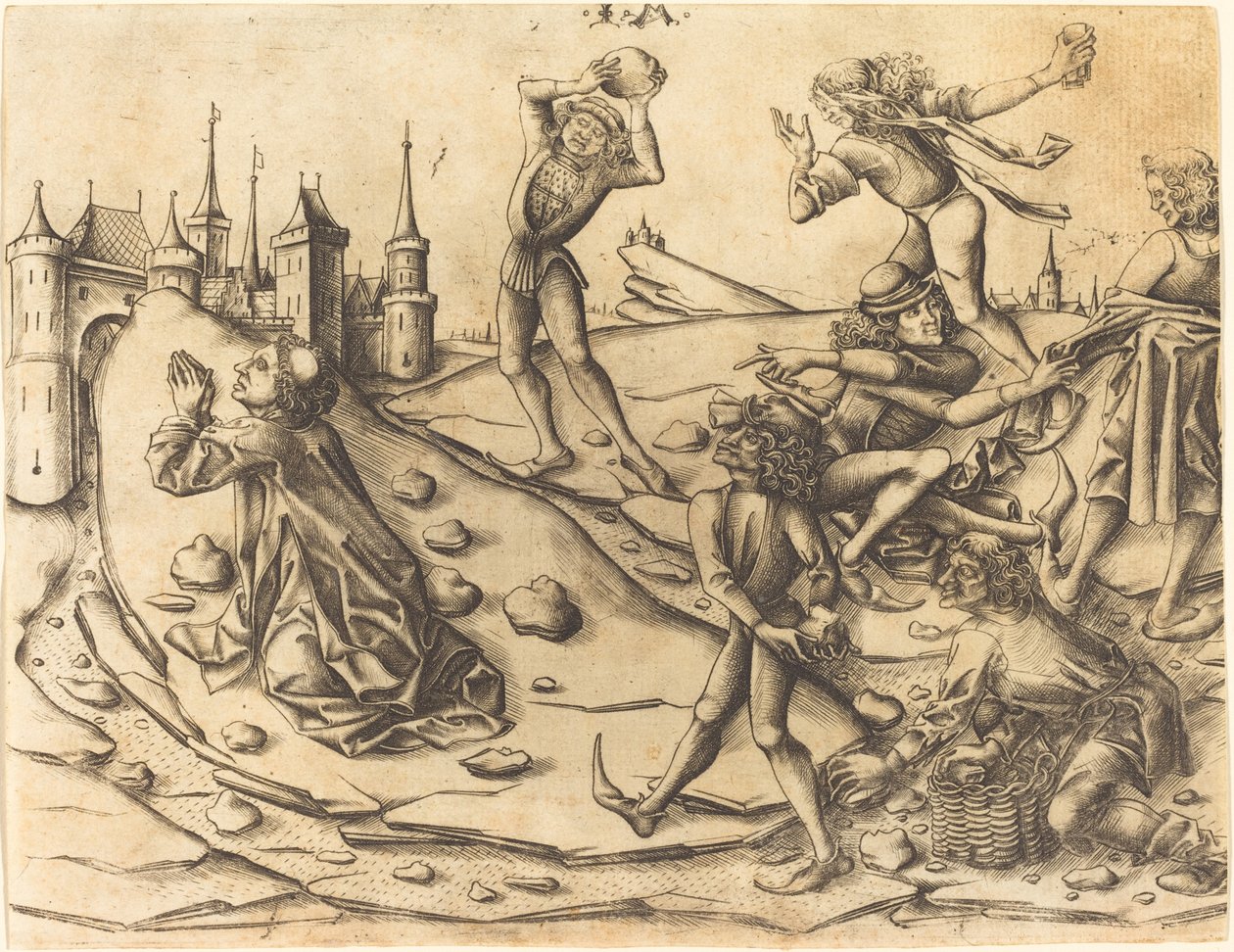 La lapidazione di Santo Stefano da Israhel van Meckenem