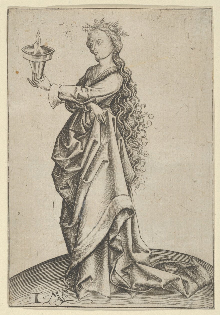 La terza vergine saggia, ca. 1450-1503 da Israhel van Meckenem