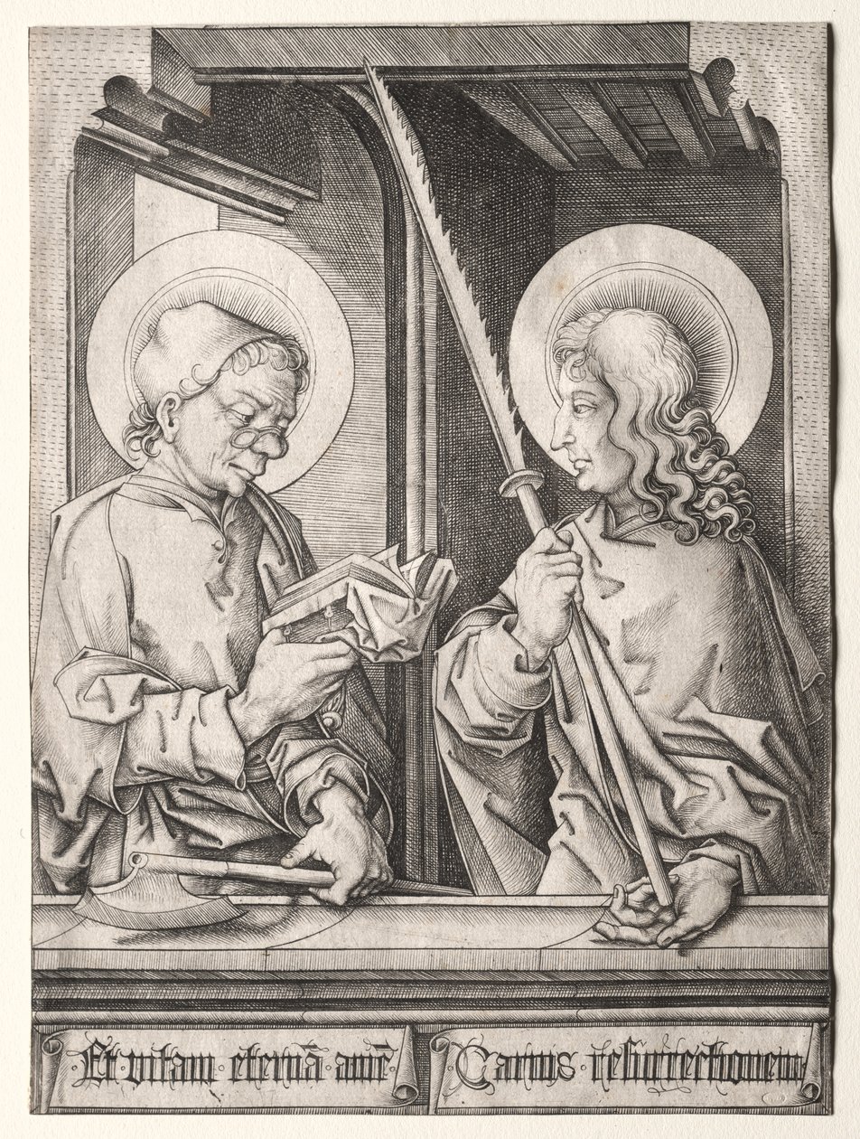 I dodici apostoli alle finestre gotiche: San Mattia e San Giuda Taddeo da Israhel van Meckenem