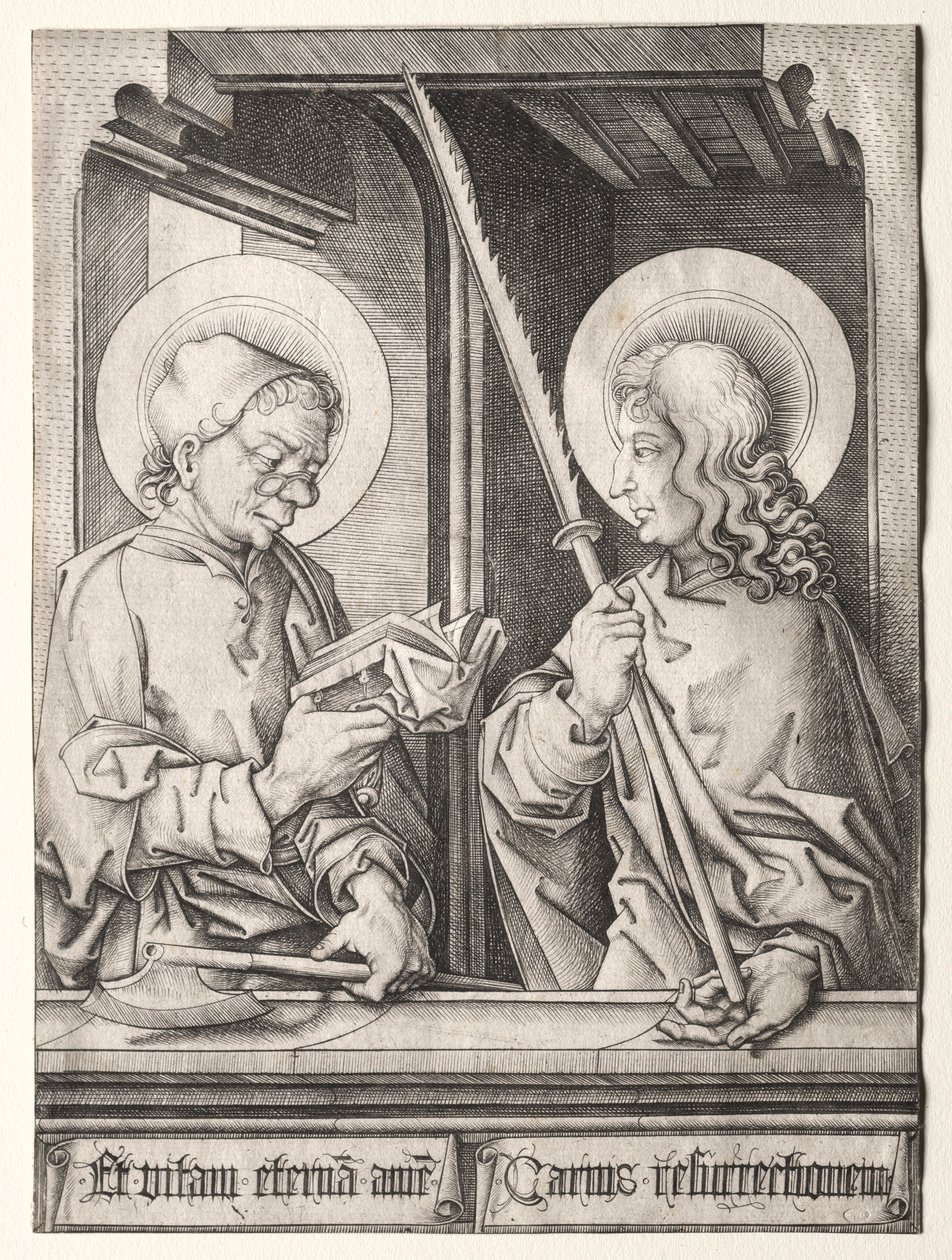 I dodici apostoli alle finestre gotiche: San Mattia e San Giuda Taddeo da Israhel van Meckenem