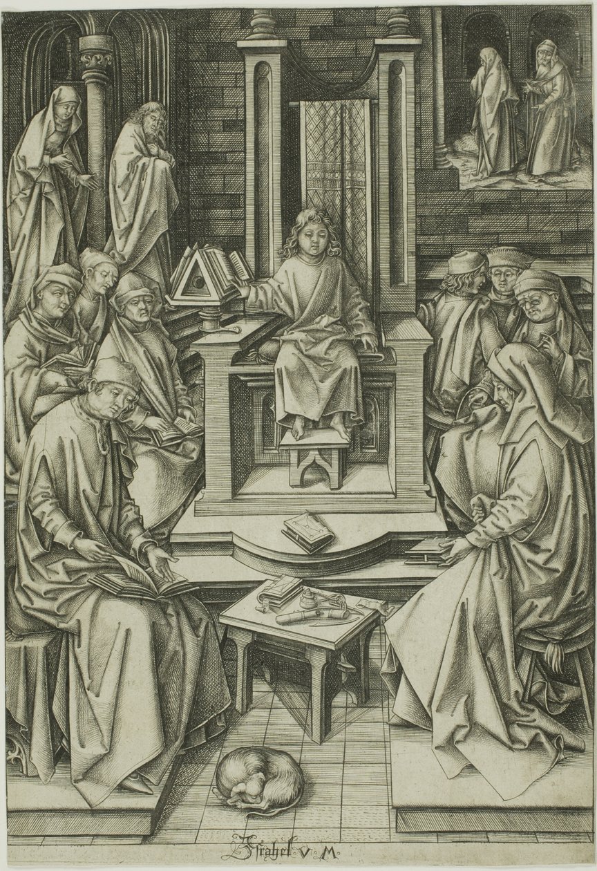 Cristo tra i medici da Israhel van Meckenem the younger
