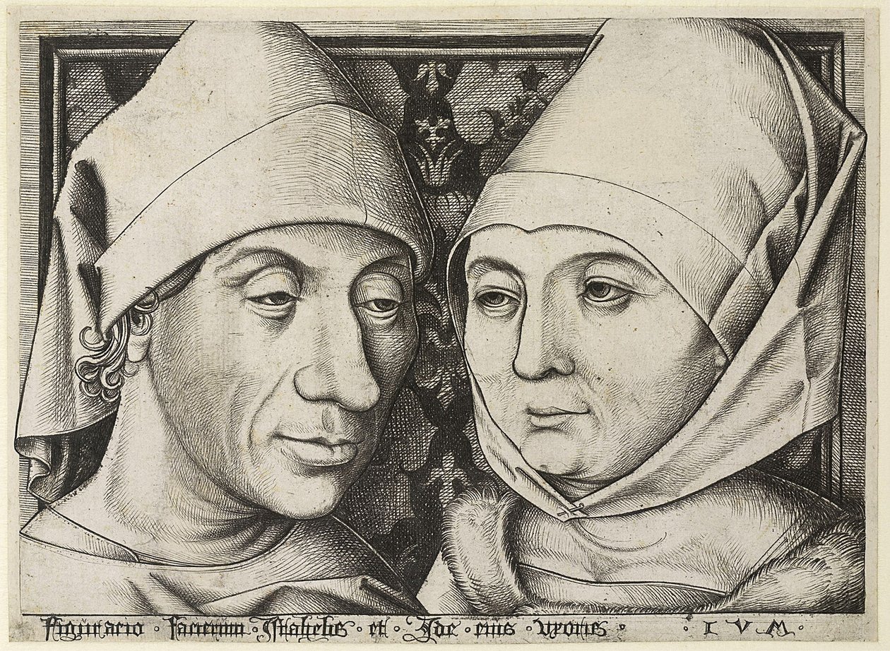 Autoritratto con la moglie Ida, c. 1490 da Israhel van Meckenem the younger