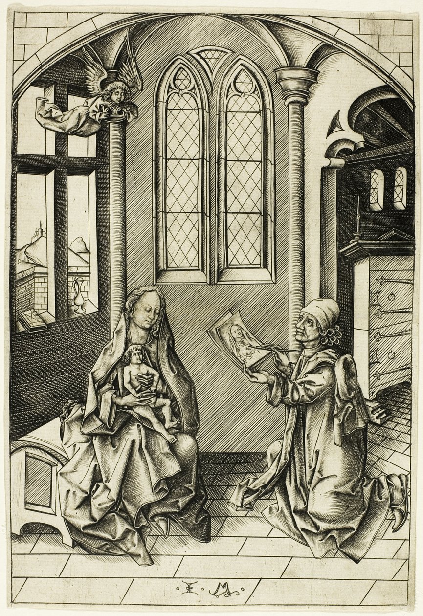 San Luca che ritrae la Madonna da Israhel van Meckenem the younger