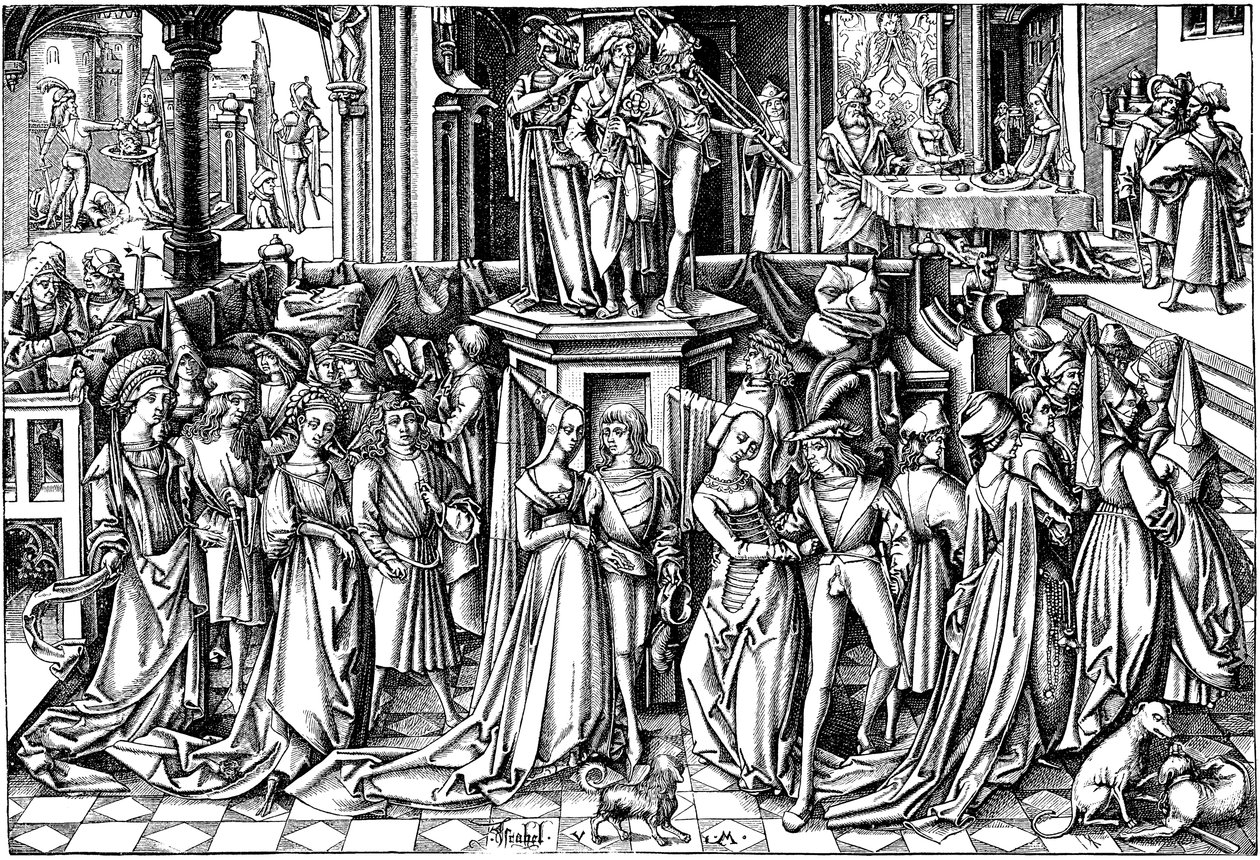 La danza alla corte di Erode, c. 1500 da Israhel van Meckenem the younger