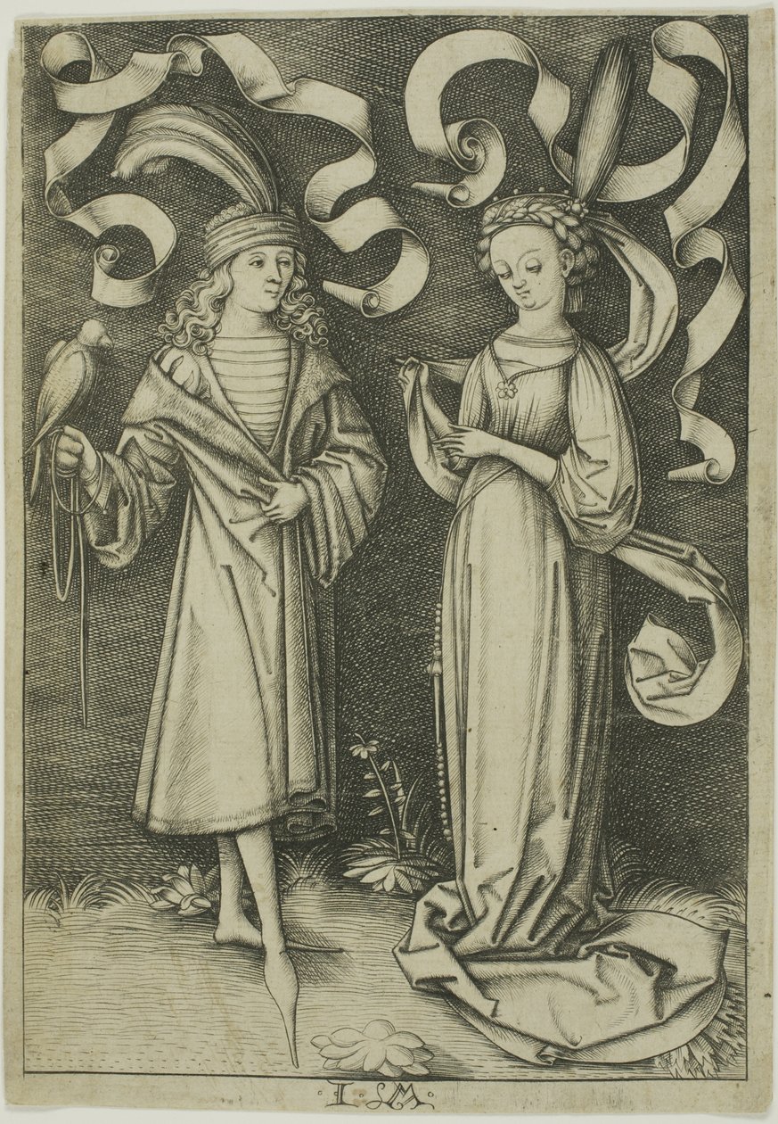Il Falconiere e la Signora da Israhel van Meckenem the younger