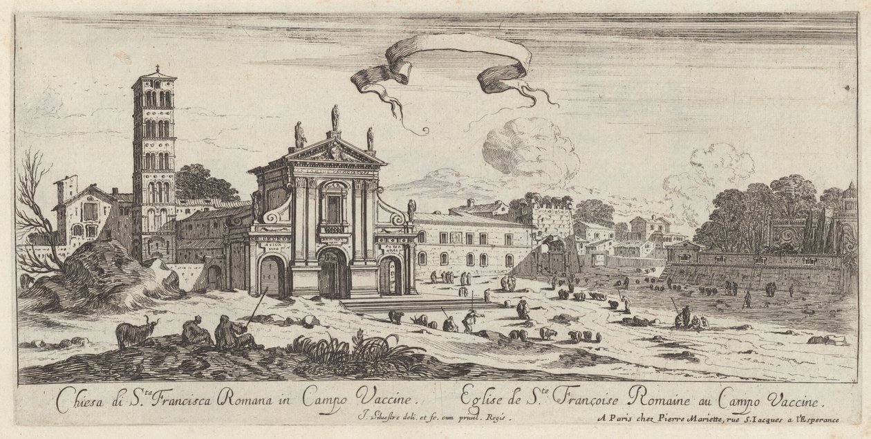 Chiesa di Santa Francesca Romana nel Campo Vaccino da Israël Silvestre
