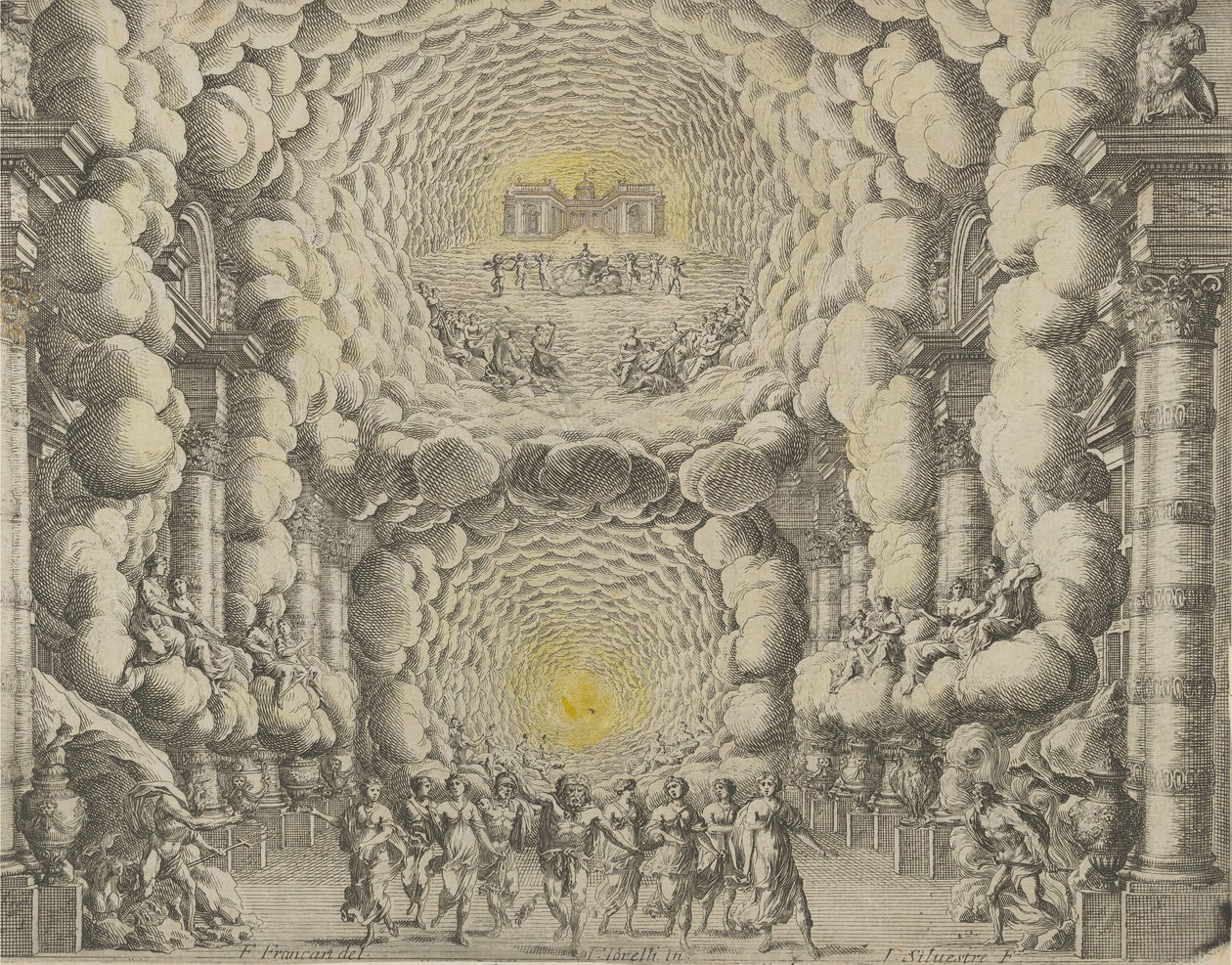 Progetto per un set teatrale creato da Giacomo Torelli da Fano per il balletto 