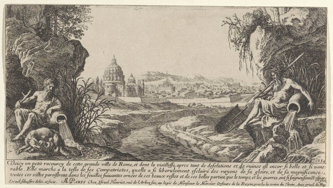 Vista di Roma con due dei del fiume, Viste di Parigi e Roma (titolo della serie) da Israël Silvestre
