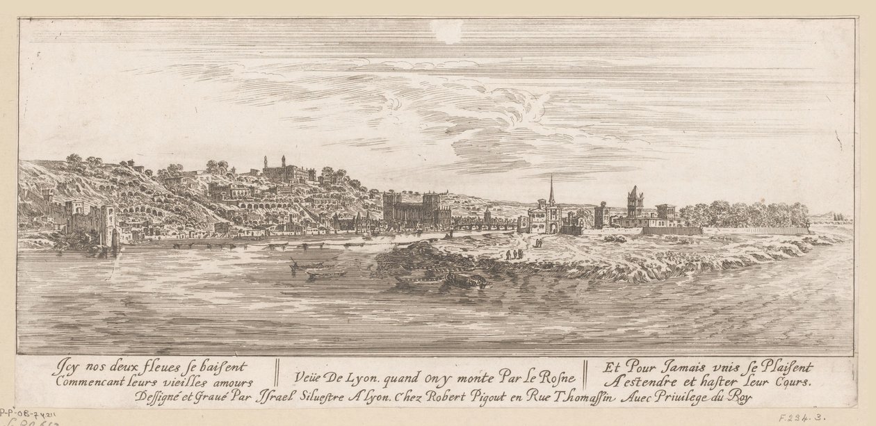 Vista dal Reno su Lione da Israël Silvestre