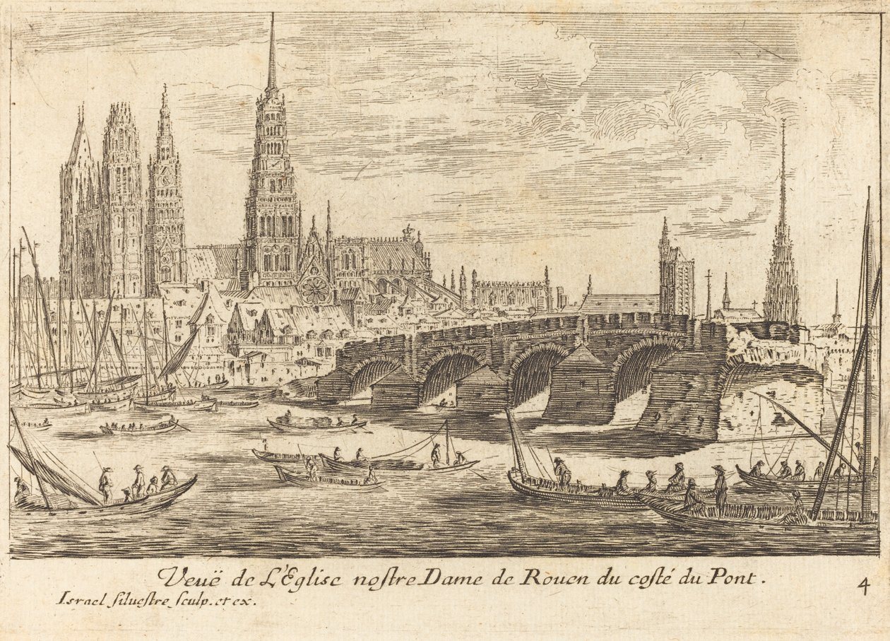Vista della Chiesa di Nostra Signora di Rouen da Israël Silvestre