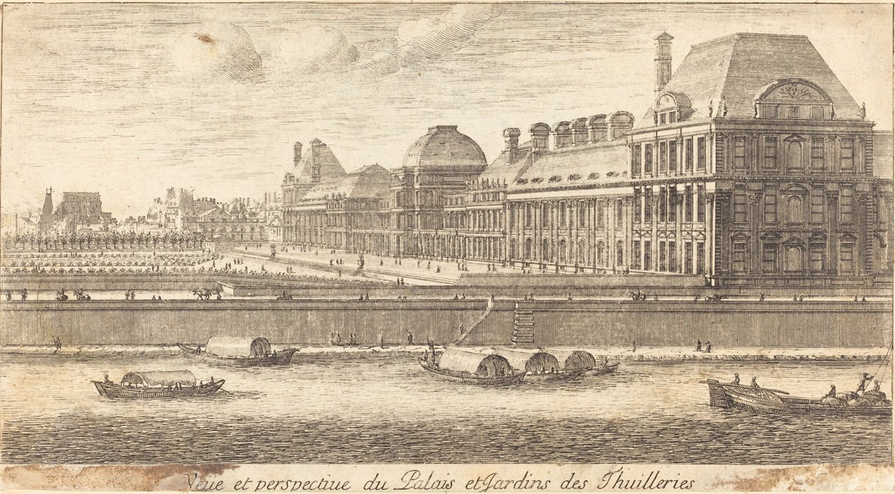 Veduta e prospettiva del Palazzo e dei Giardini delle Tuileries da Israël Silvestre