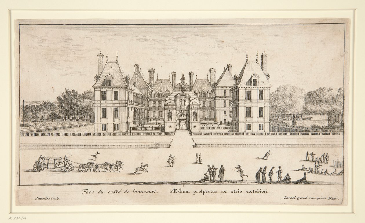 Veduta del Castello Liencourt: Il Cortile da Israël Silvestre