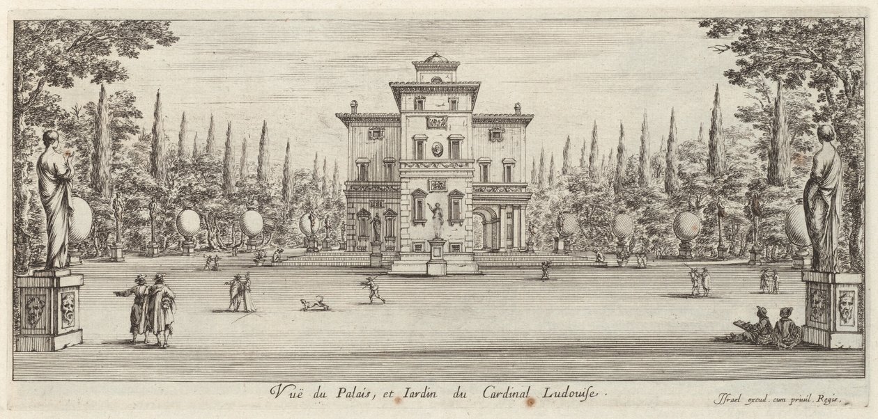Vista del Palazzo e Giardino del Cardinale Ludovisi da Israël Silvestre