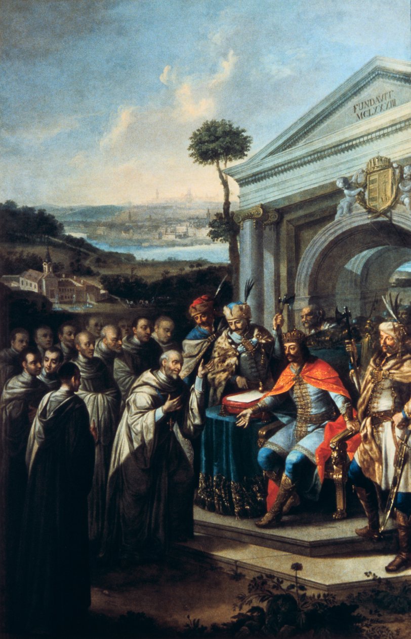 Bela III fonda il monastero cistercense a Szentgotthard nel 1183, 1795-1796 da Istvan Dorfmeister