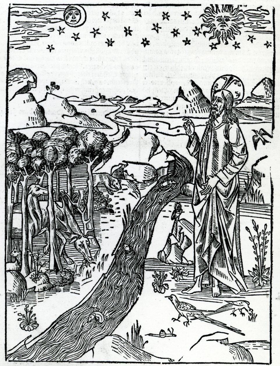 Creazione, prima pagina della Genesi, dalla Bibbia di Lugduni, 1538 da Italian School
