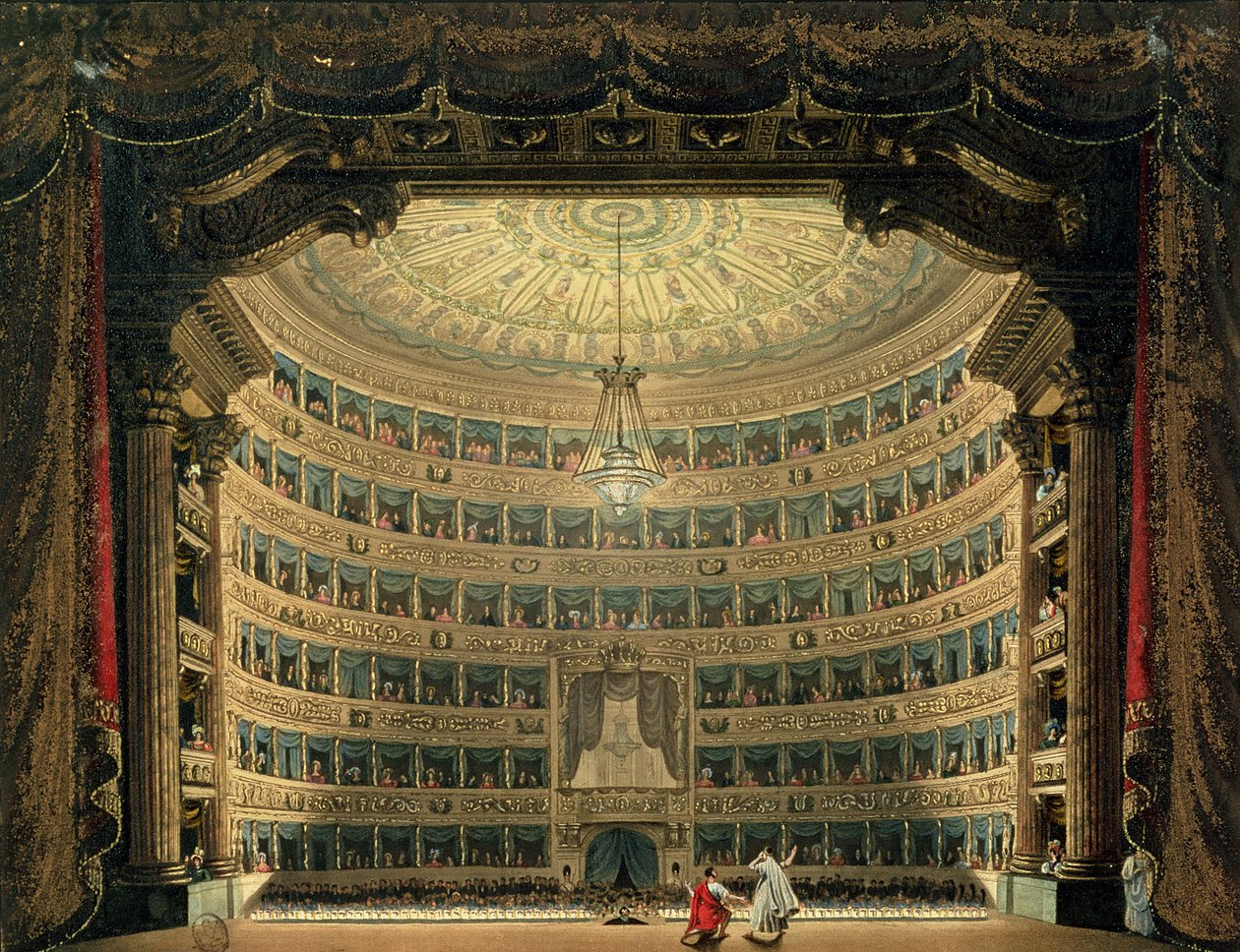 La Scala, Milano, durante una rappresentazione da Italian School