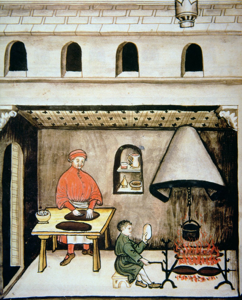 Preparazione della milza, dal Tacuinum Sanitatis da Italian School