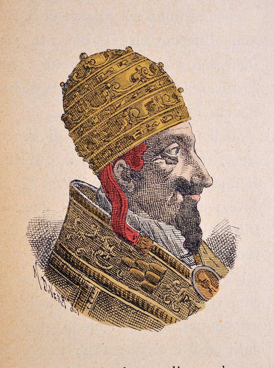 Ritratto di Papa Alessandro VIII (Alexander o Alessandro) (1689-1691), 1898 (incisione con colorazione successiva) da Italian School