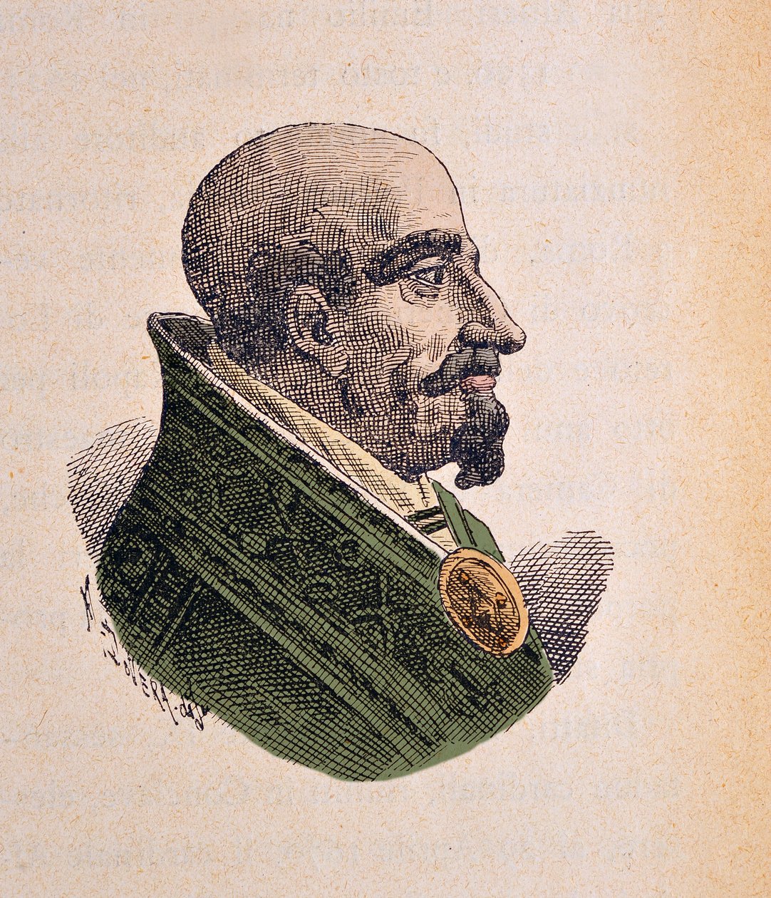 Ritratto di Papa Clemente IX (1667-1669), 1898 (incisione con colorazione successiva) da Italian School