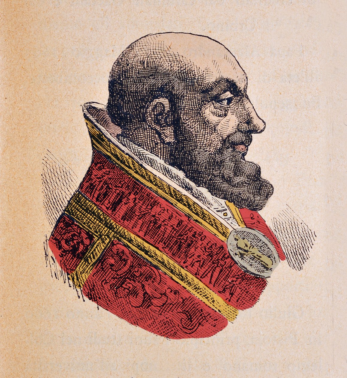 Ritratto di Papa Innocenzo X (Innocenzo, Innocentius o Giovanni Battista Pamphili) (1644-1655), 1898 (incisione con colorazione successiva) da Italian School
