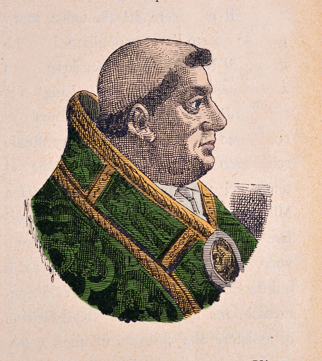 Ritratto del Papa Giulio II (Giulio II, 1503-1513), 1898 (incisione con colorazione successiva) da Italian School