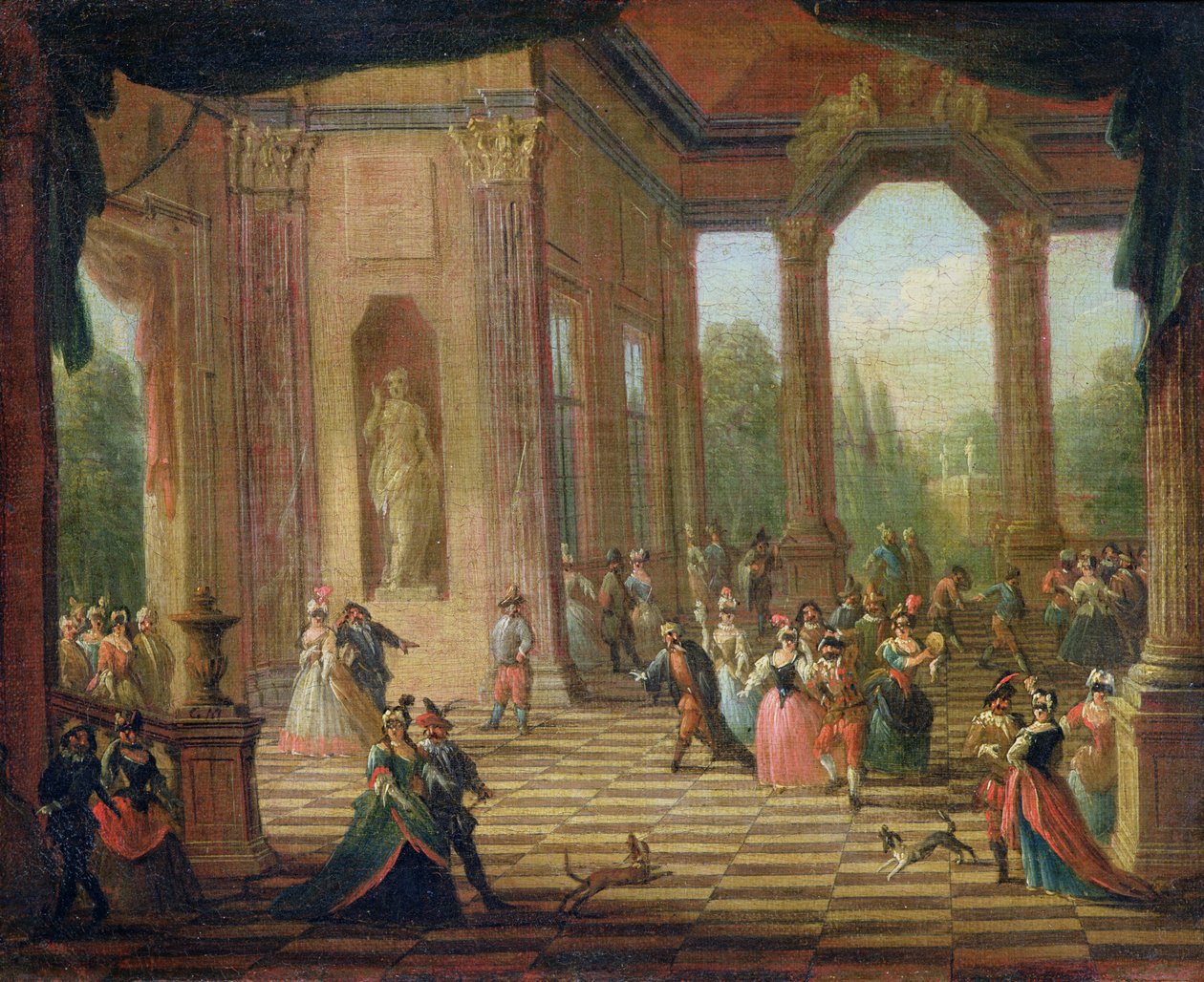 Scena a un ballo in maschera da Italian School