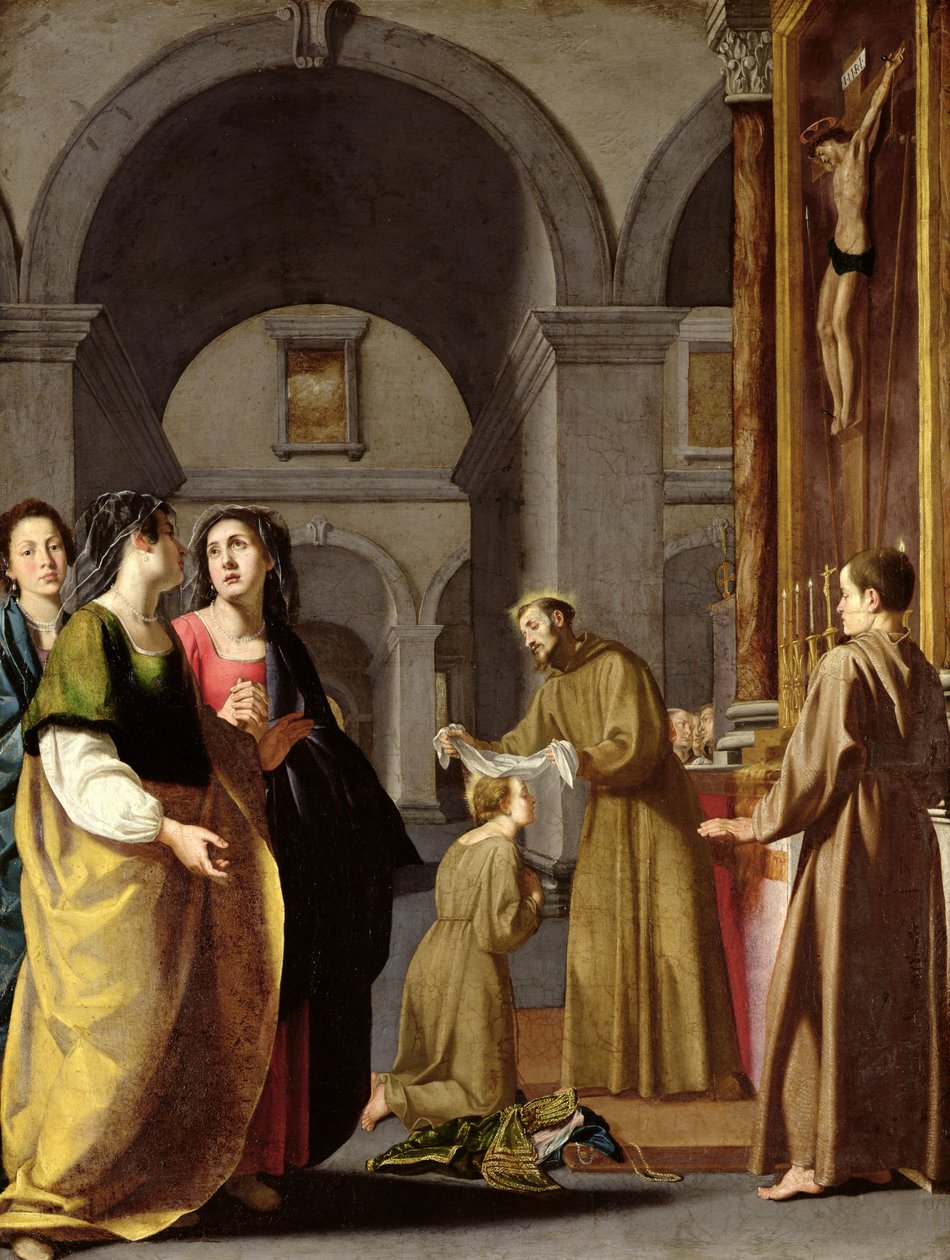 Santa Chiara riceve il velo da San Francesco d