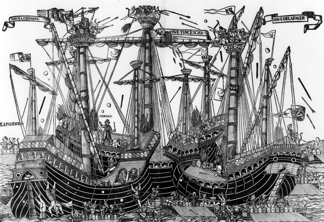 La Battaglia di Zonchio nel 1499 da Italian School