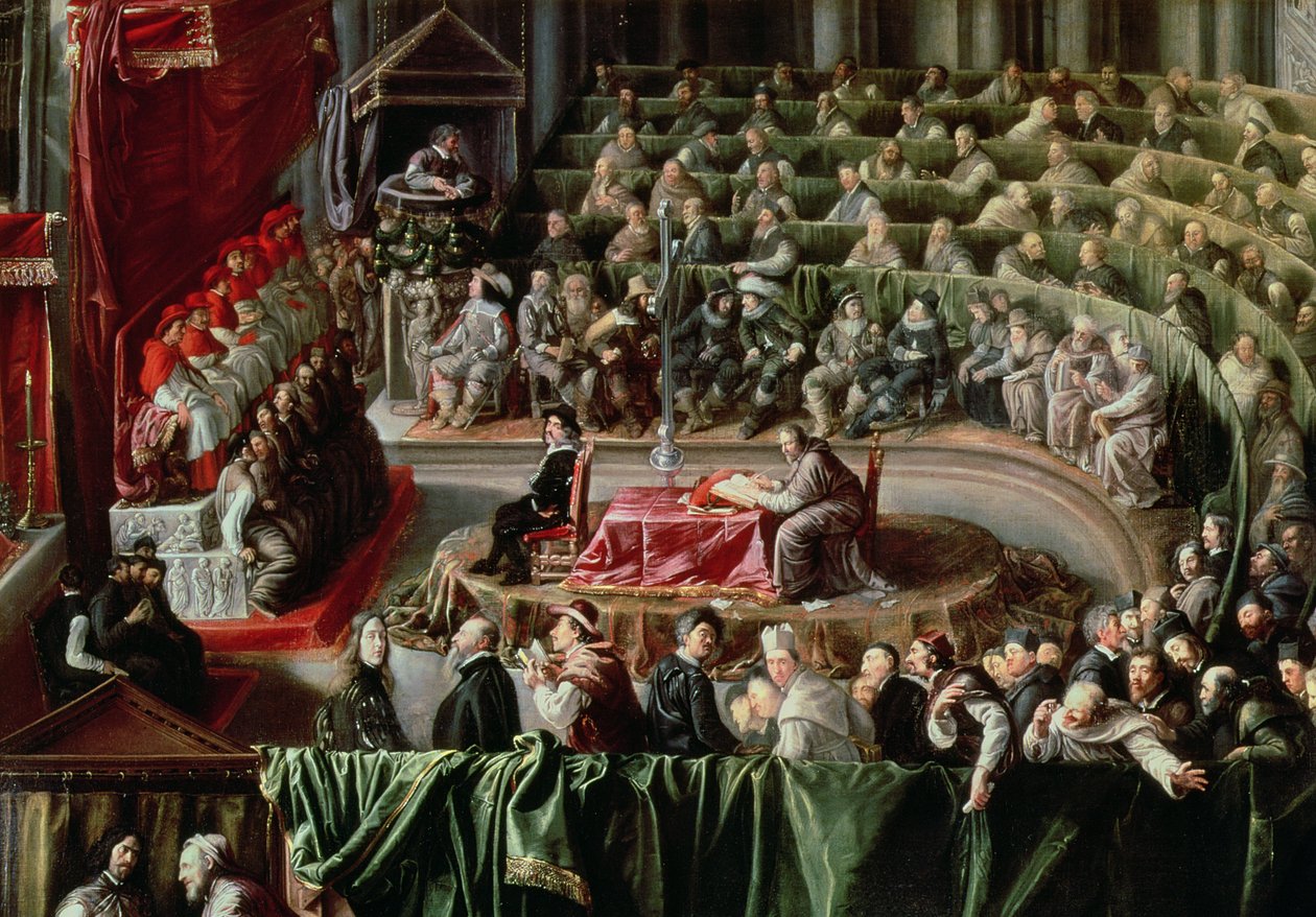 Processo di Galileo, 1633 (dettaglio) da Italian School