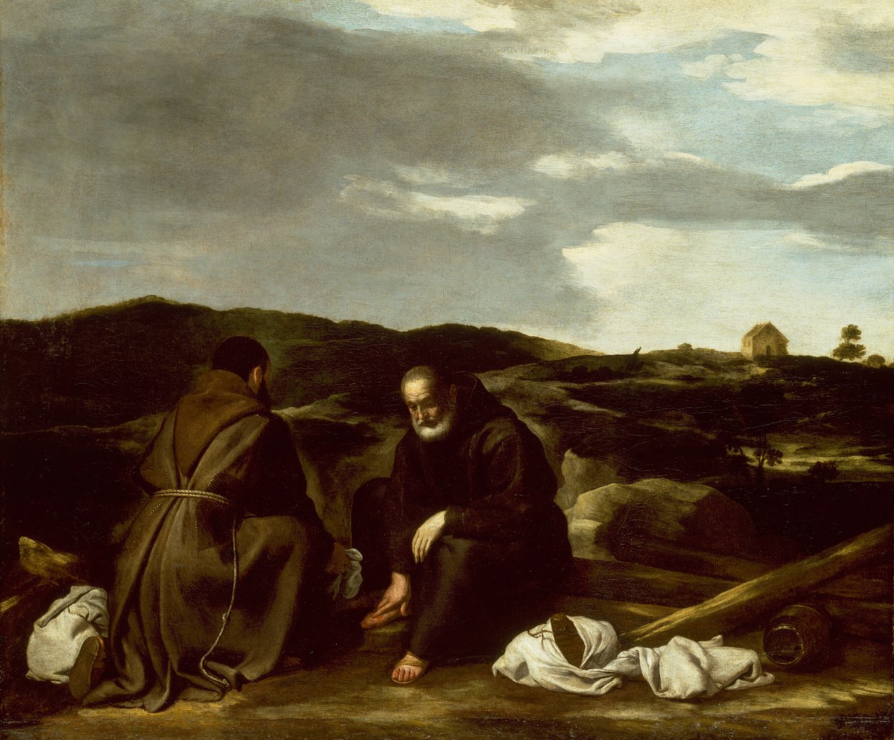 Due monaci in un paesaggio da Italian