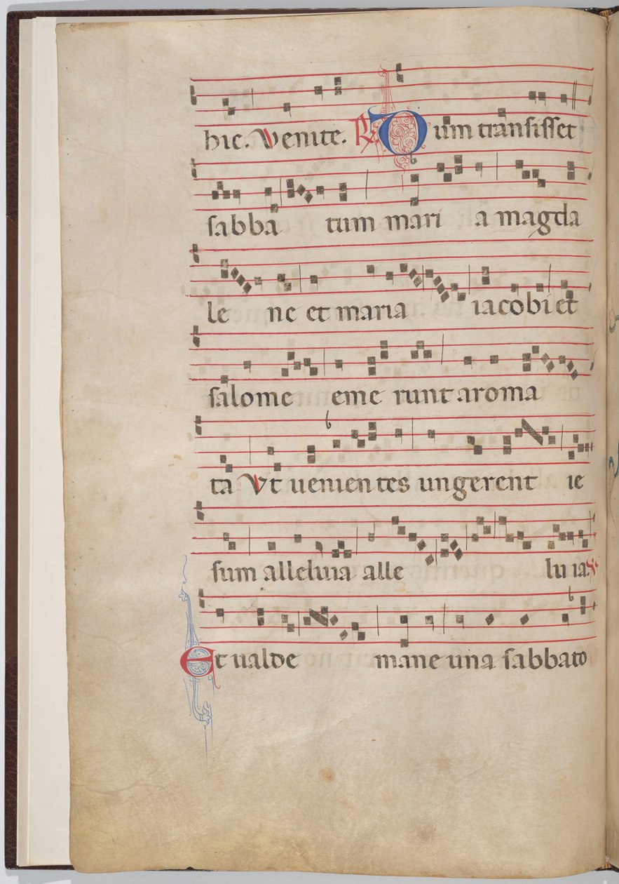 Foglio 2 da un frammento antifonale (verso) da Italian 13th Century
