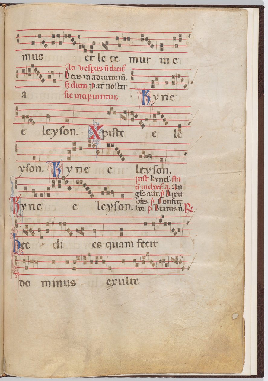 Foglio 5 da un frammento antifonale da Italian 13th Century