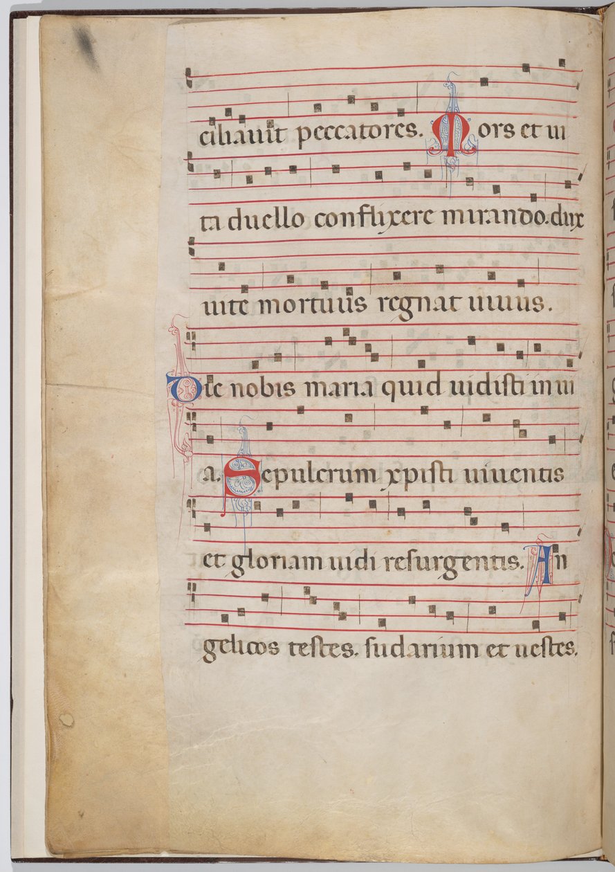 Foglio 6 da un frammento antifonale (verso) da Italian 13th Century