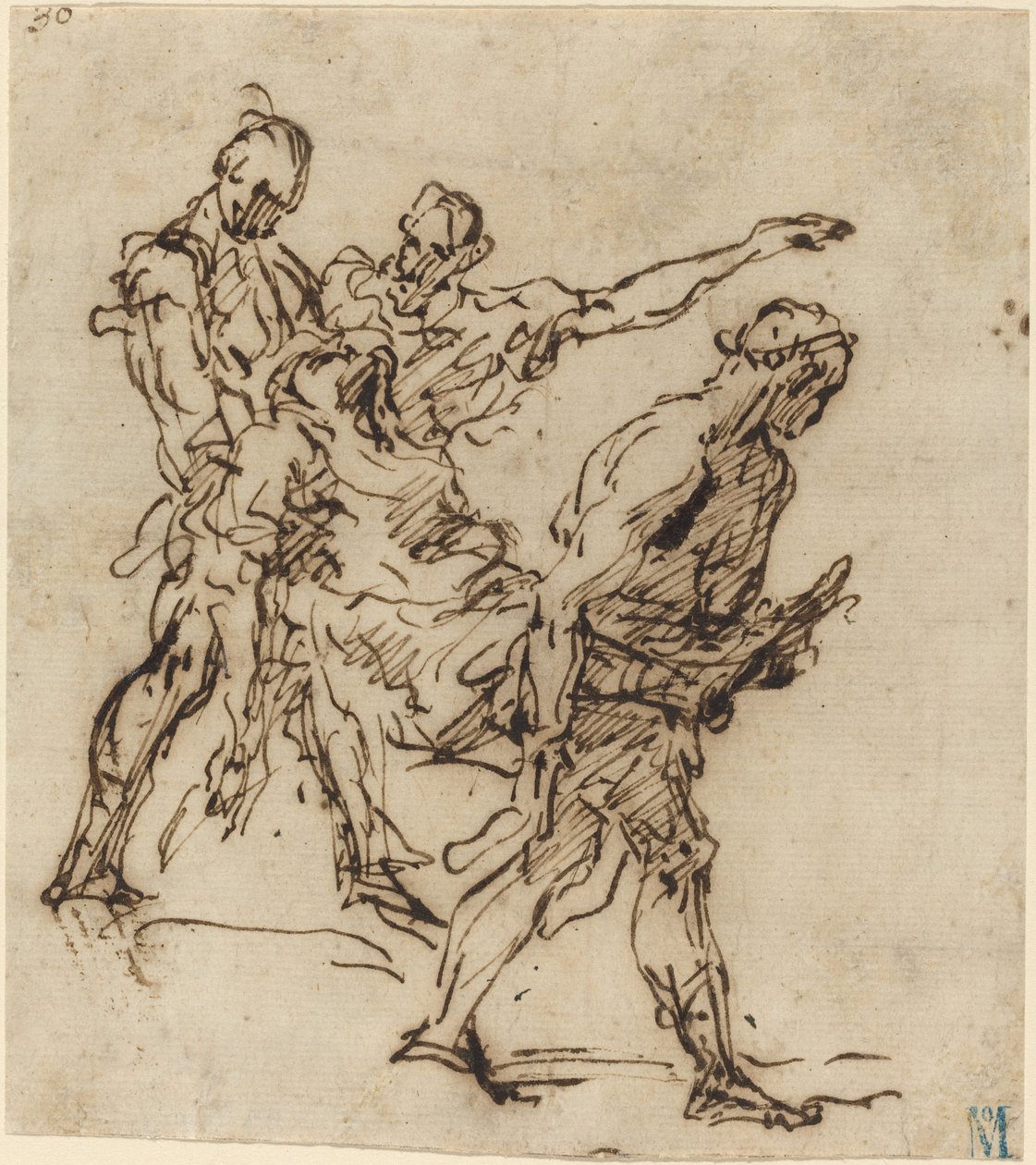 Figure che trasportano un corpo da Italian 17th Century
