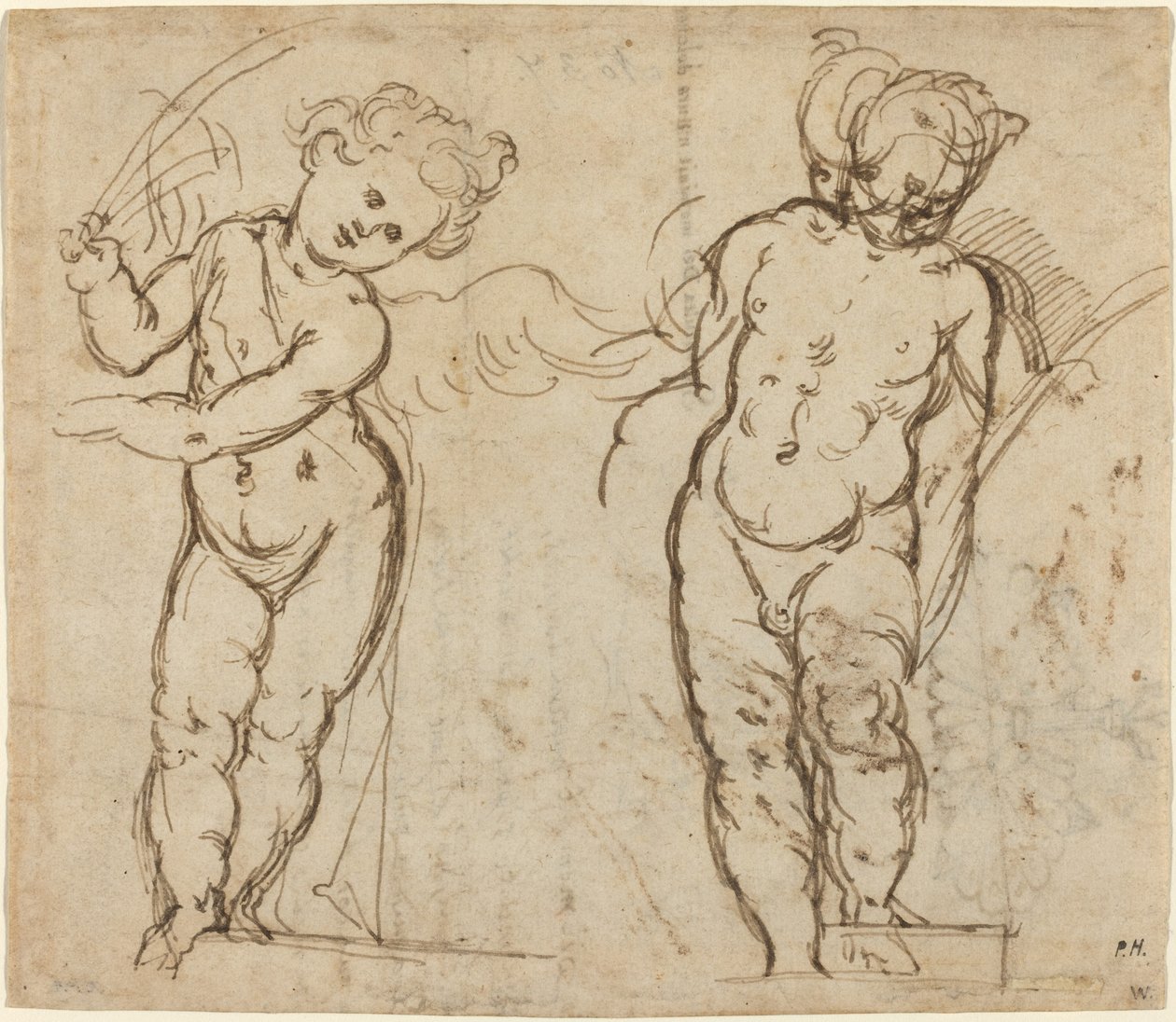 Due putti in piedi [recto] da Italian 17th Century