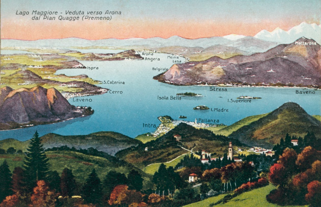 Lago Maggiore, Veduta verso Arona dal Pian Quagge, Premeno (colour photo) da Italian Photographer